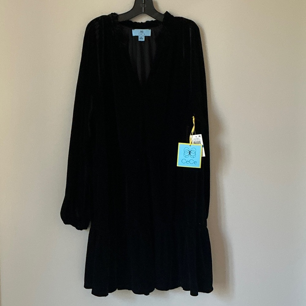 CeCe Elegant Black Long Sleeve Dress